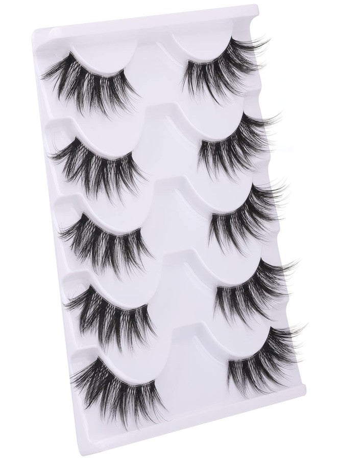 zanlufly Half Lashes Manga Natural Wispy 3/4 False Eyelashes Cat Eye Lashes Volume Clear Band False Lashes that Look Like Extensions Soft Handmade Reusable Lashes Pack - Image 4
